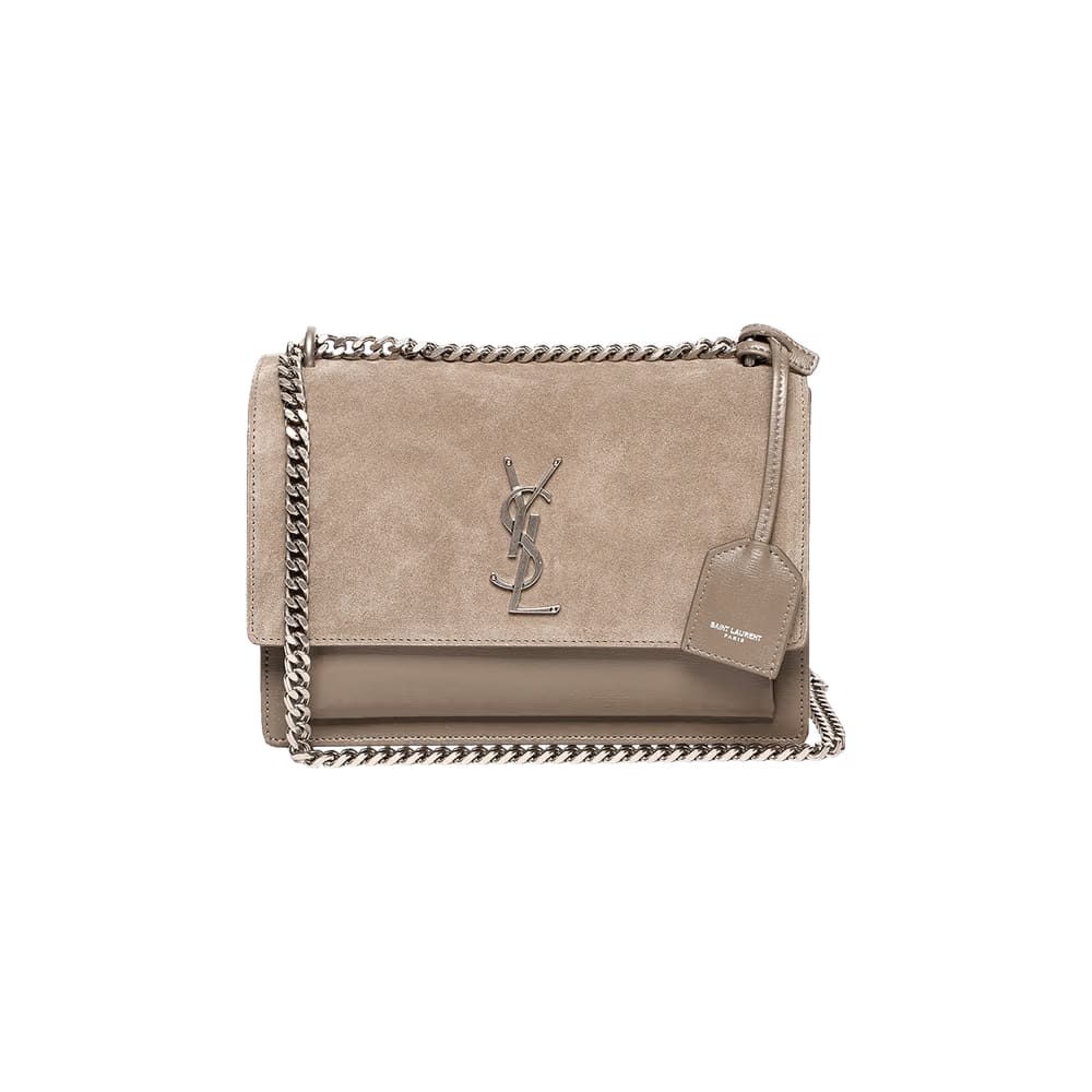 Saint Laurent Sunset Shoulder Bag Warm Taupe
