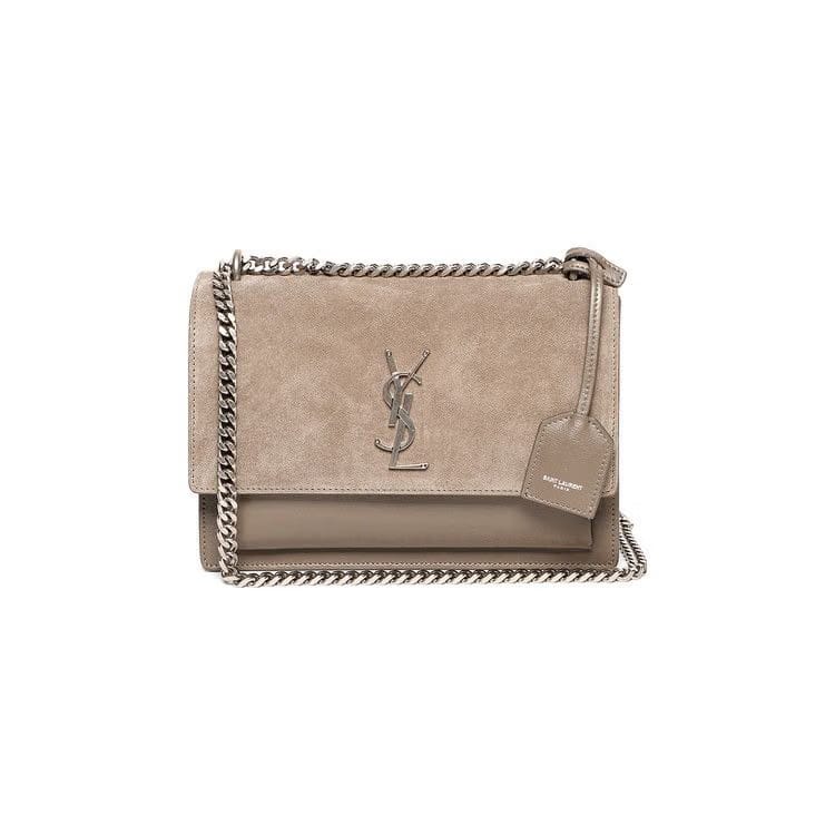 Saint Laurent Sunset Shoulder Bag Warm Taupe