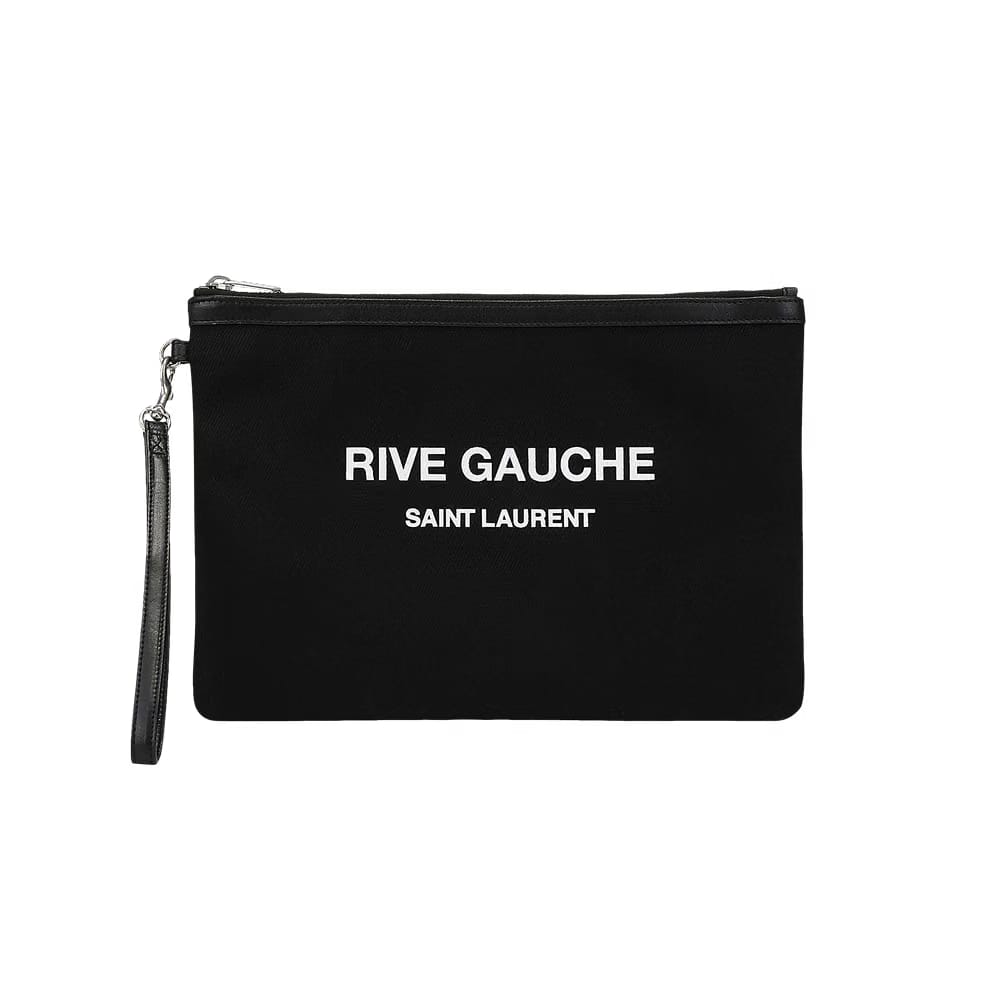 Saint Laurent Rive Gauche Zippered Pouch Black