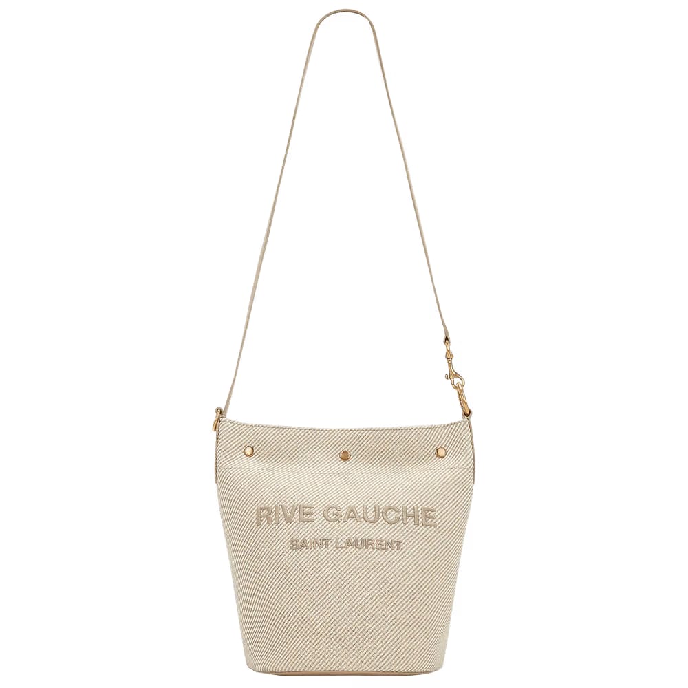 Saint Laurent Rive Gauche Bucket Bag Beige/Sea Salt