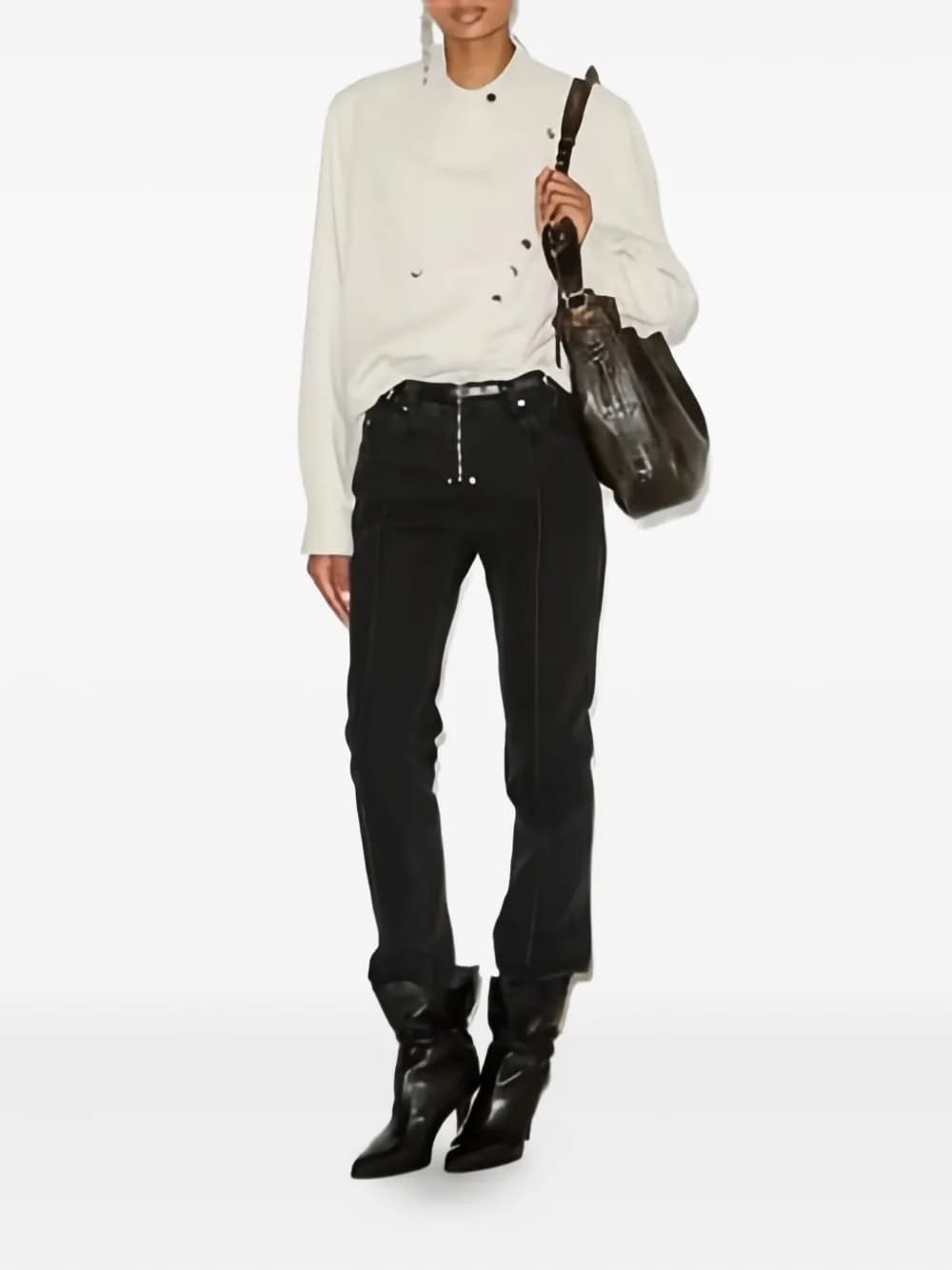 Silviana zip-detail trousers