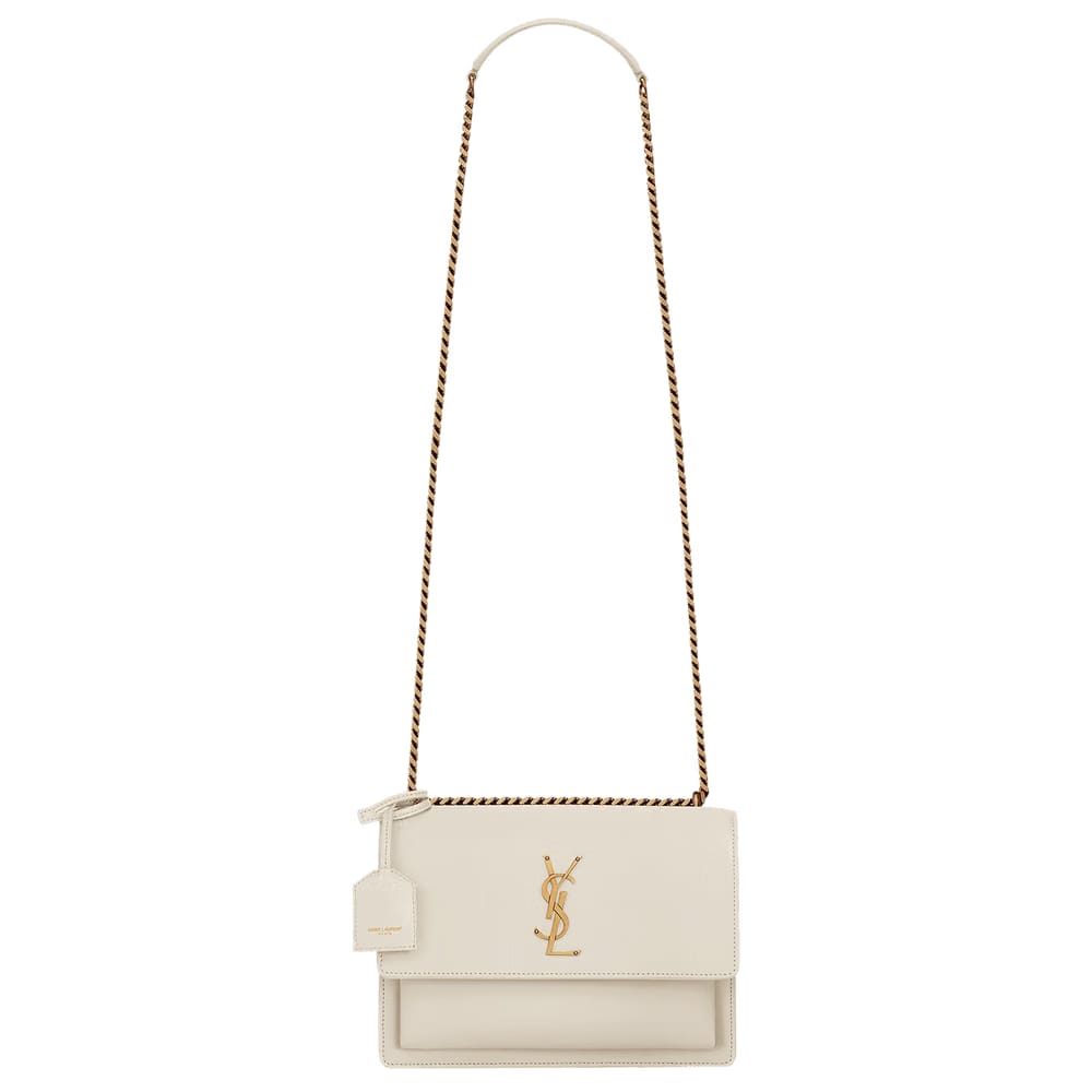 Saint Laurent Sunset Chain Bag Vintage White