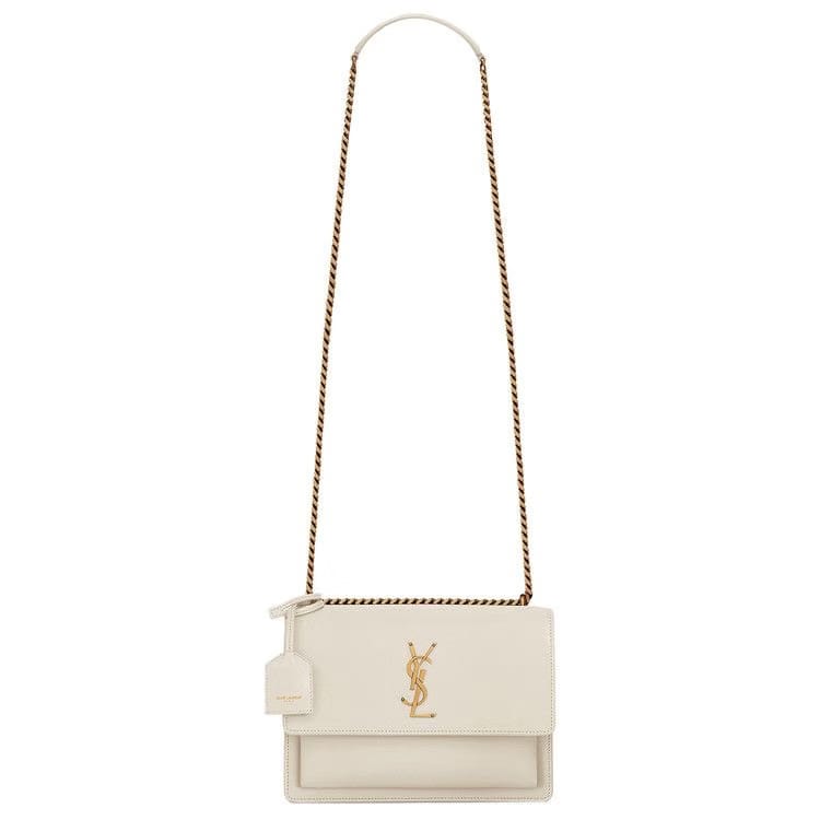 Saint Laurent Sunset Chain Bag Vintage White