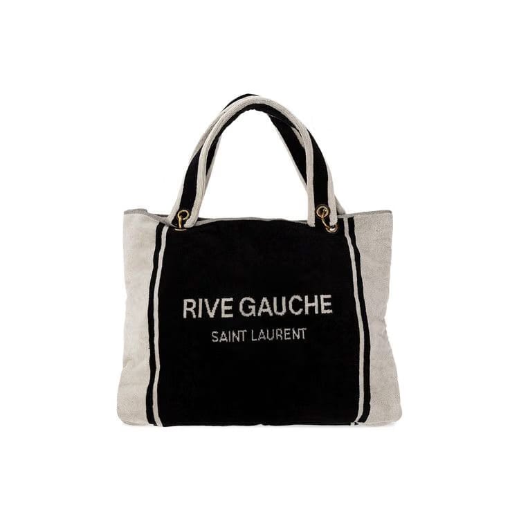 Saint Laurent Riva Gauche Towel Bag Black/White