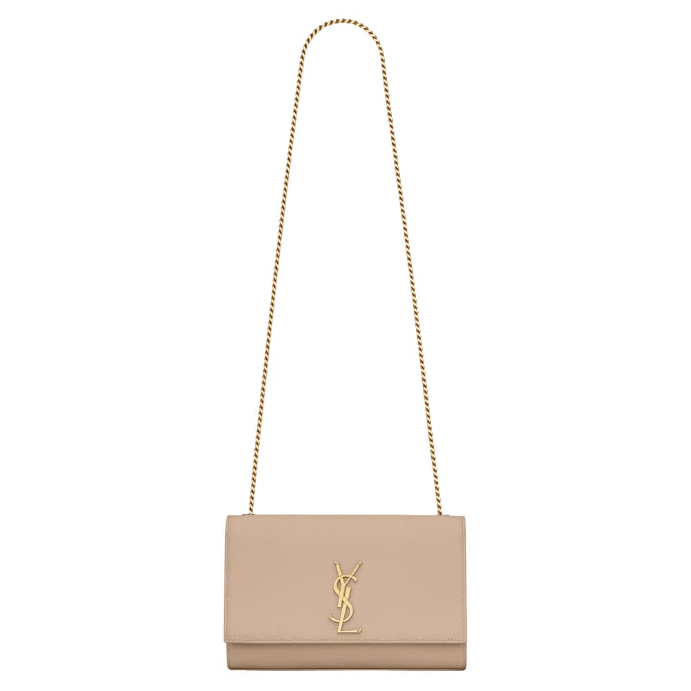 Saint Laurent Kate Medium Chain Bag Dark Beige