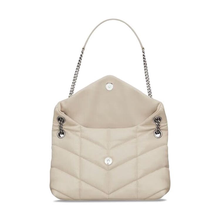 Saint Laurent Loulou Puffer Shoulder Bag Crema Soft