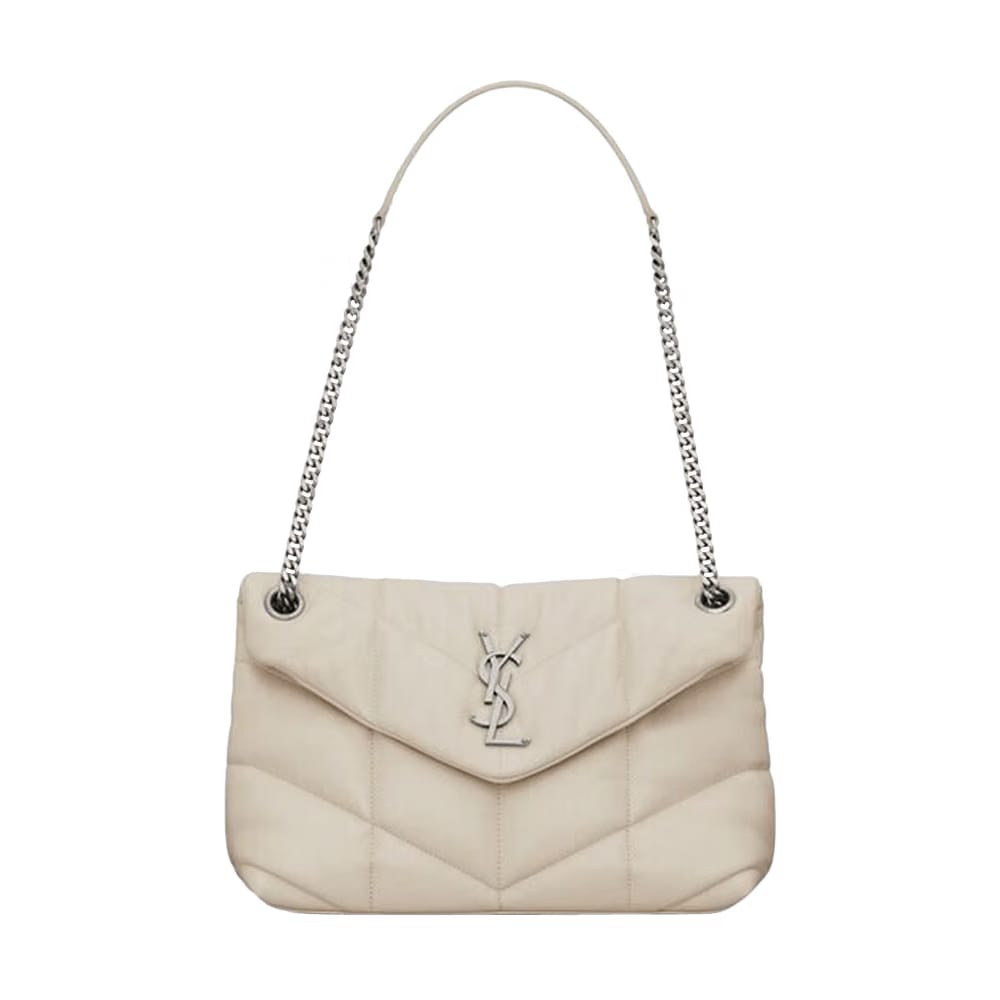 Saint Laurent Loulou Puffer Shoulder Bag Crema Soft