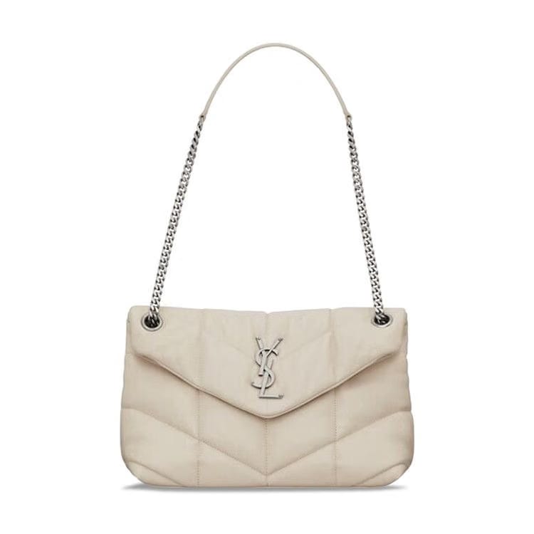 Saint Laurent Loulou Puffer Shoulder Bag Crema Soft