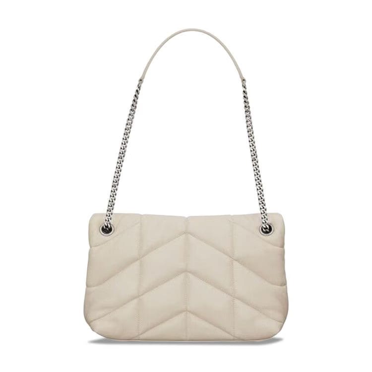 Saint Laurent Loulou Puffer Shoulder Bag Crema Soft