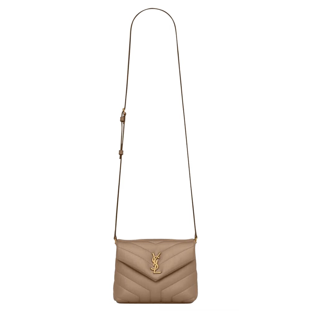 Saint Laurent Loulou Toy Crossbody Bag Greyish Brown