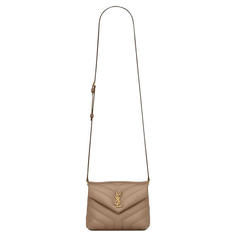 Saint Laurent Loulou Toy Crossbody Bag Greyish Brown