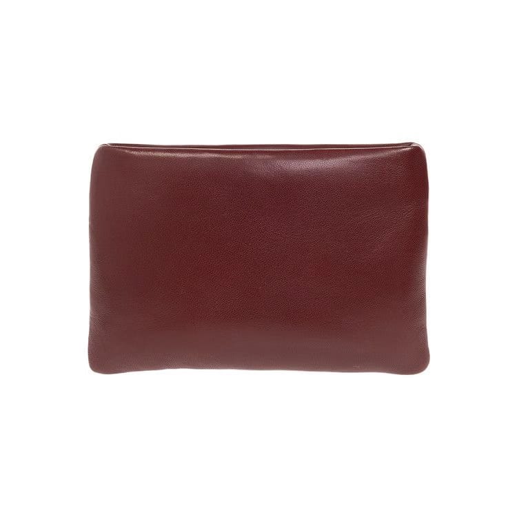 Saint Laurent Mini Calypso Zipped Pouch Dark Bordeaux
