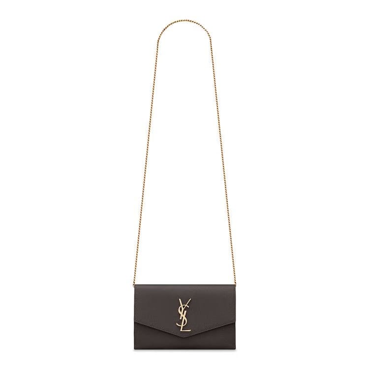 Saint Laurent Uptown Chain Wallet Pebble