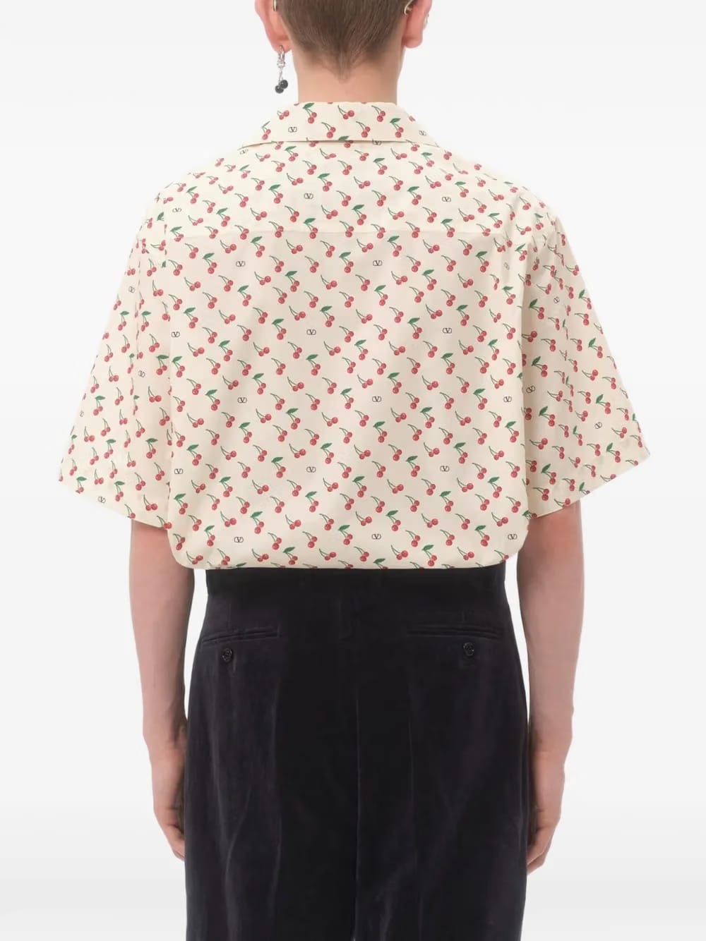 Cherryfic-print bowling shirt