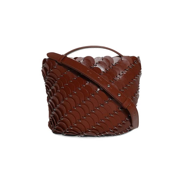 Paco Rabanne Medium Bucket Bag Cognac