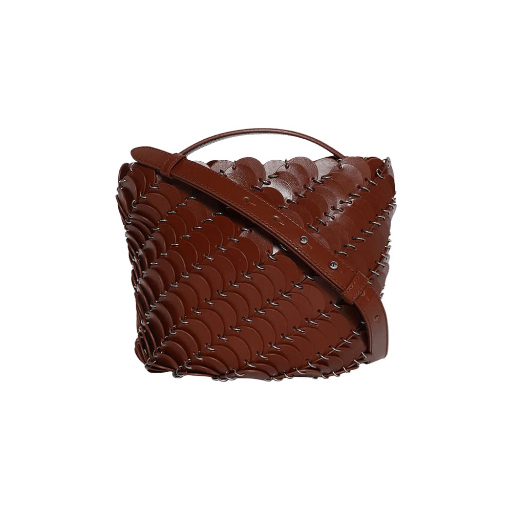 Paco Rabanne Medium Bucket Bag Cognac