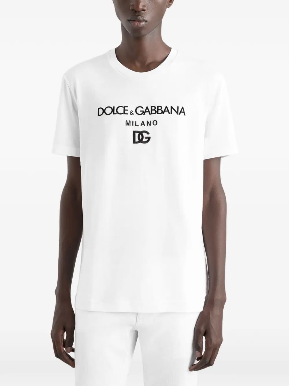 ribbed logo-embroidery T-Shirt