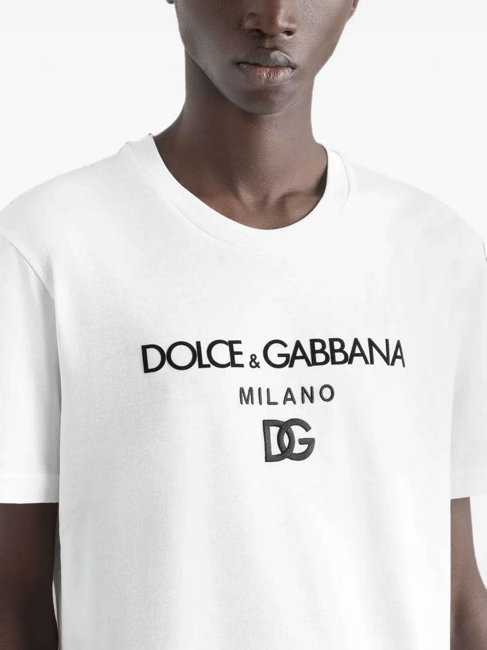 ribbed logo-embroidery T-Shirt