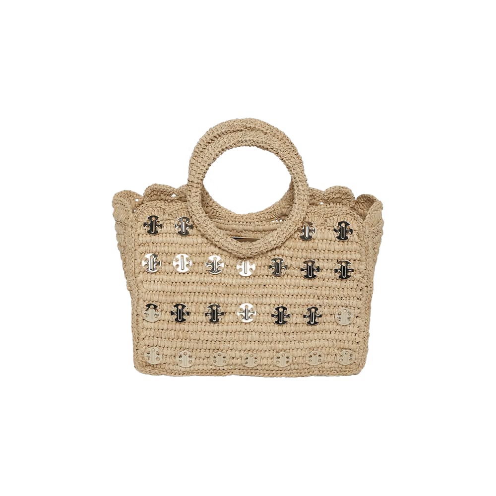 Paco Rabanne Small Tote Bag With Platelets Natural