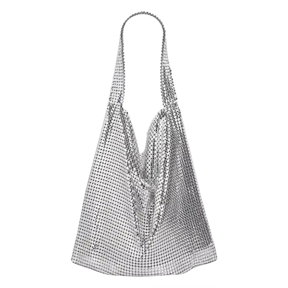 Paco Rabanne Pixel Metallic Tote Bag Silver