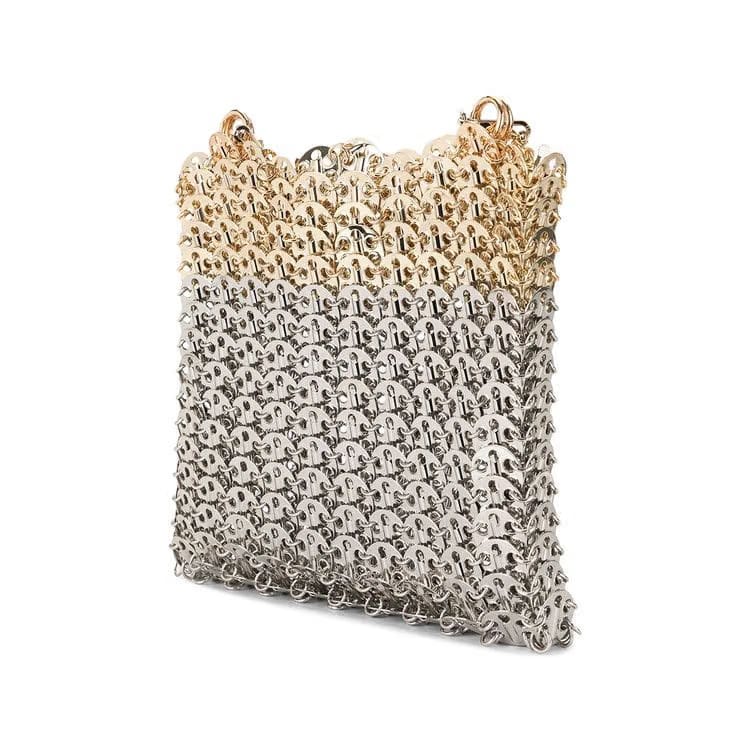 Paco Rabanne 1969 Skyline Metal Shoulder Bag Silver/Light Gold