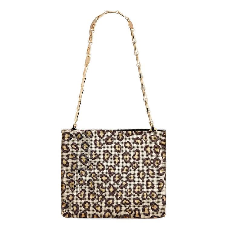 Paco Rabanne Pixel Printed Aluminum Bag Leopard Natural Movida