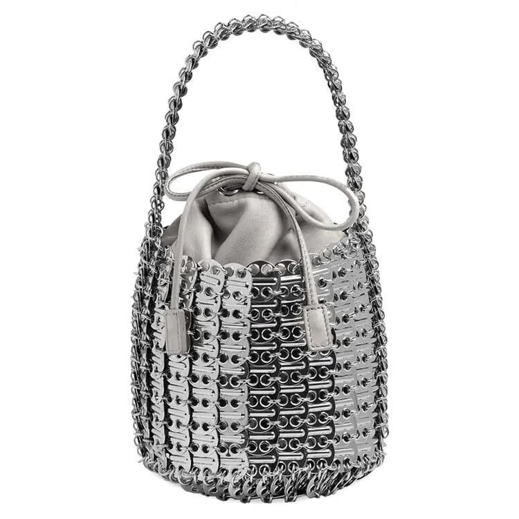 Paco Rabanne 1969 Bucket Shoulder Bag Silver