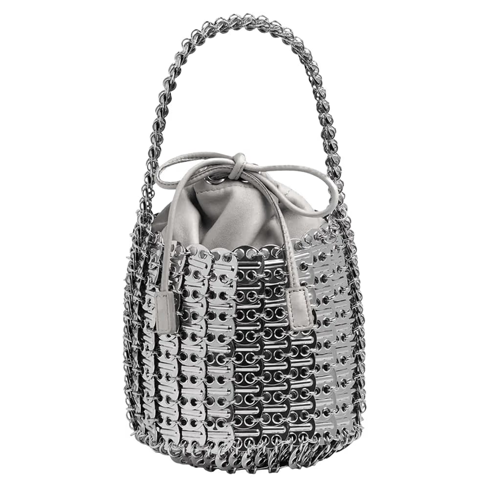 Paco Rabanne 1969 Bucket Shoulder Bag Silver