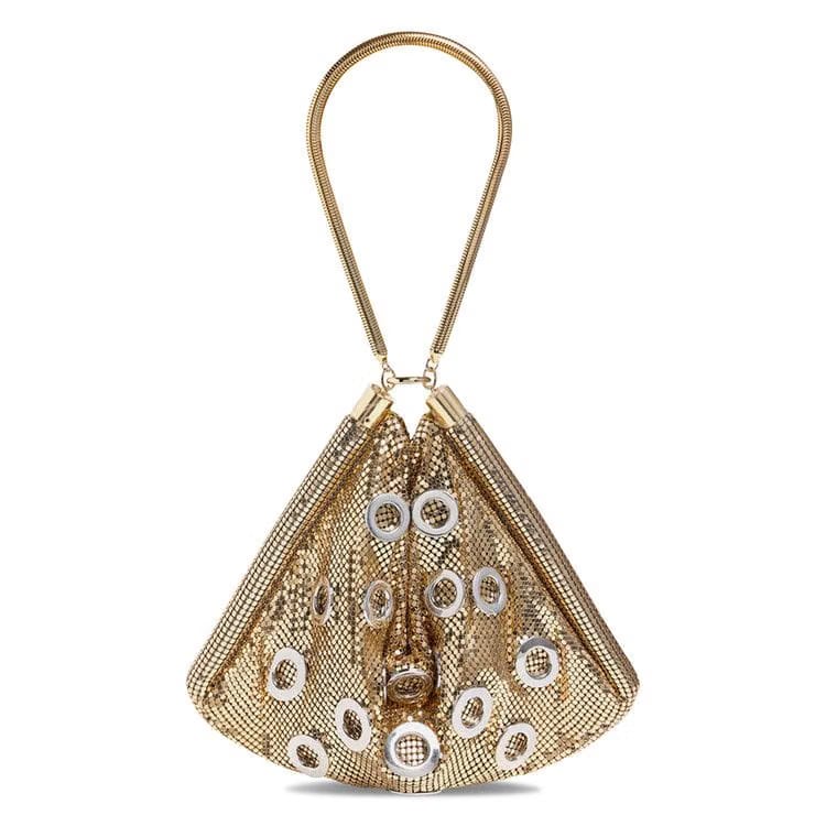 Paco Rabanne Chainmail Pocket Bag With Metallic Eyelets Gold
