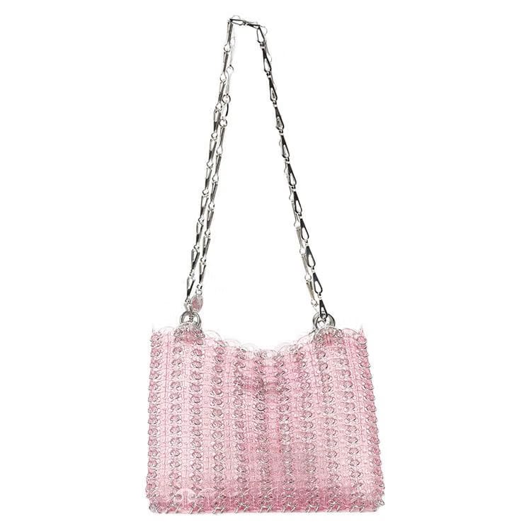 Paco Rabanne 1969 Shoulder Bag Transparent Pink