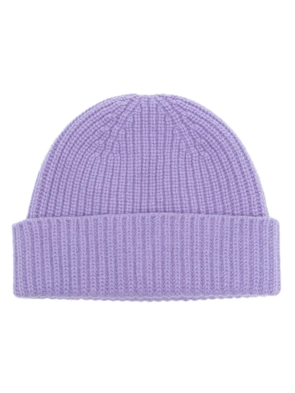ribbed-knit turn-up brim beanie