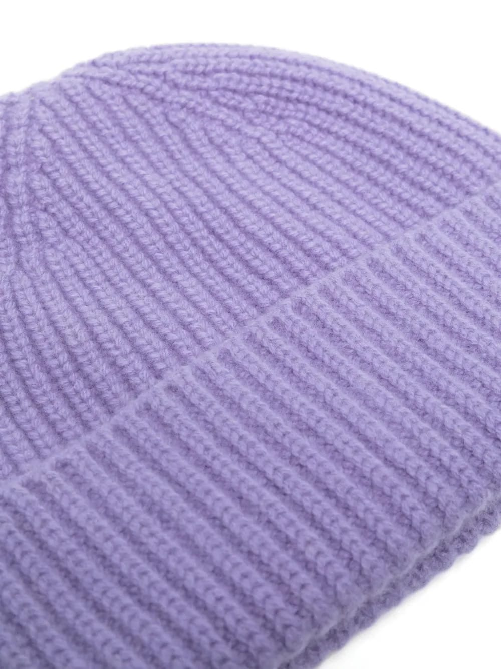 ribbed-knit turn-up brim beanie