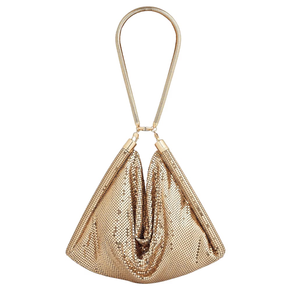 Paco Rabanne Pixel Tube Embellished Shoulder Bag Gold