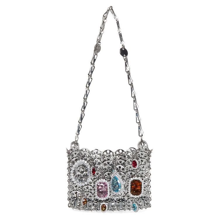 Paco Rabanne 1969 Nano Jewels Mini Shoulder Bag Silver