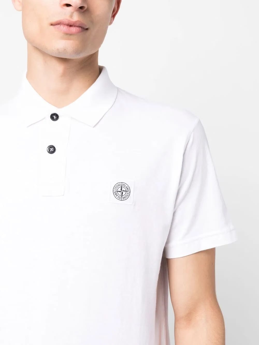 Compass-patch polo shirt