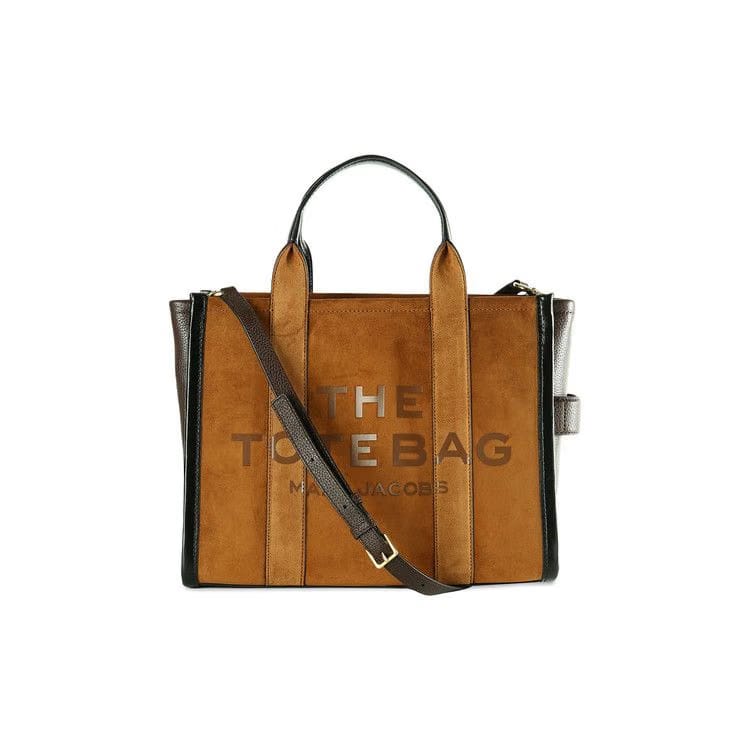 Marc Jacobs Medium Suede Leather Blocked Tote Bag Copper