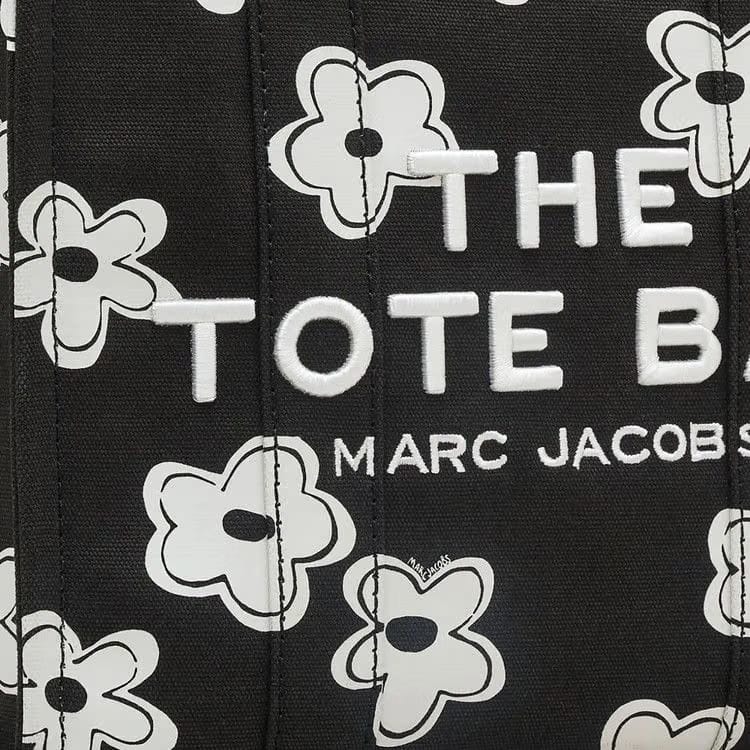 Marc Jacobs Daisy Canvas Medium Tote Bag Black/White