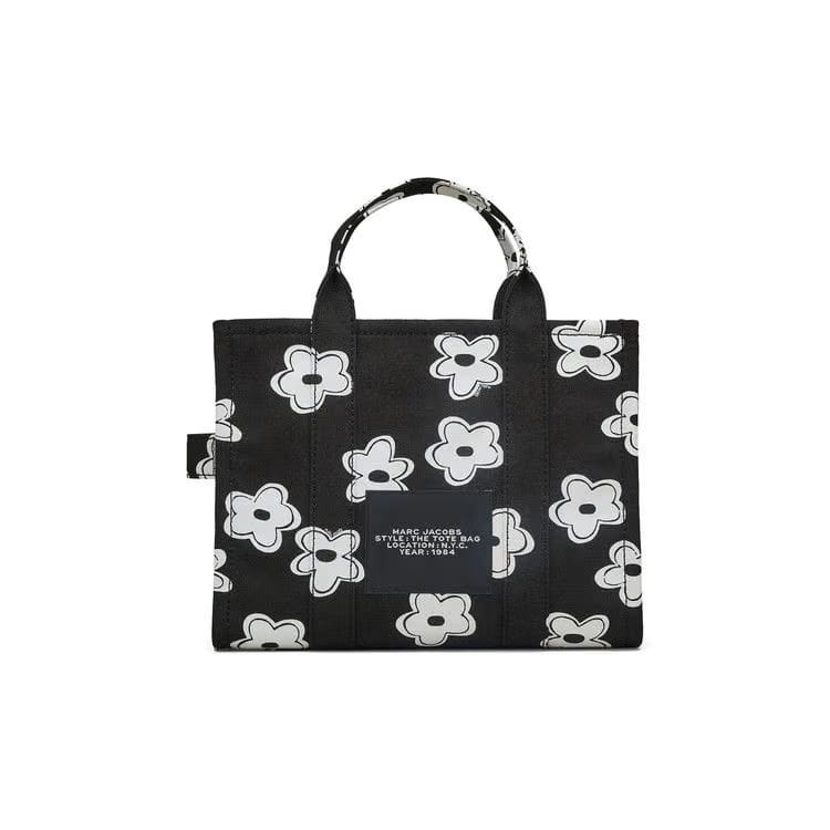 Marc Jacobs Daisy Canvas Medium Tote Bag Black/White