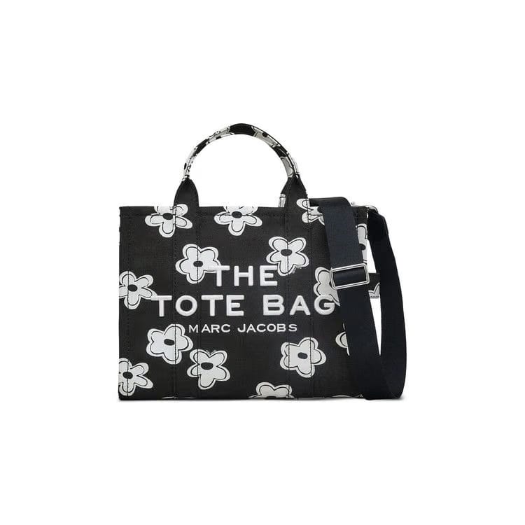 Marc Jacobs Daisy Canvas Medium Tote Bag Black/White