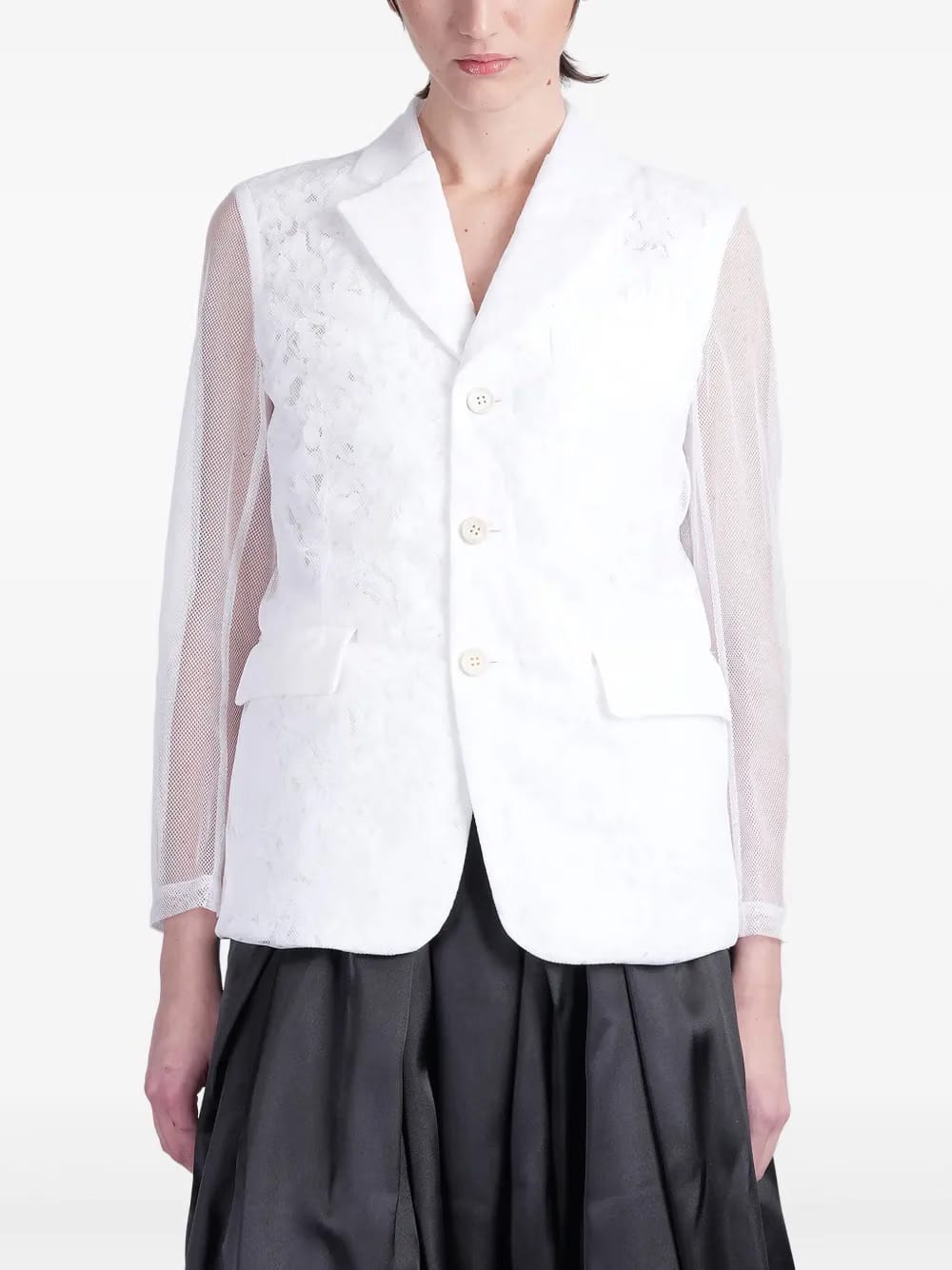 semi-sheer panelled blazer