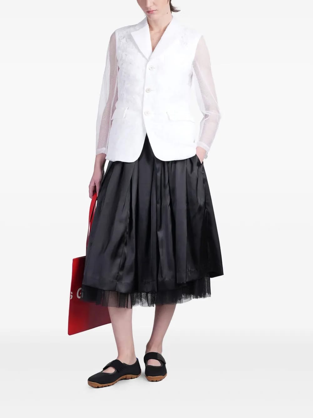 semi-sheer panelled blazer