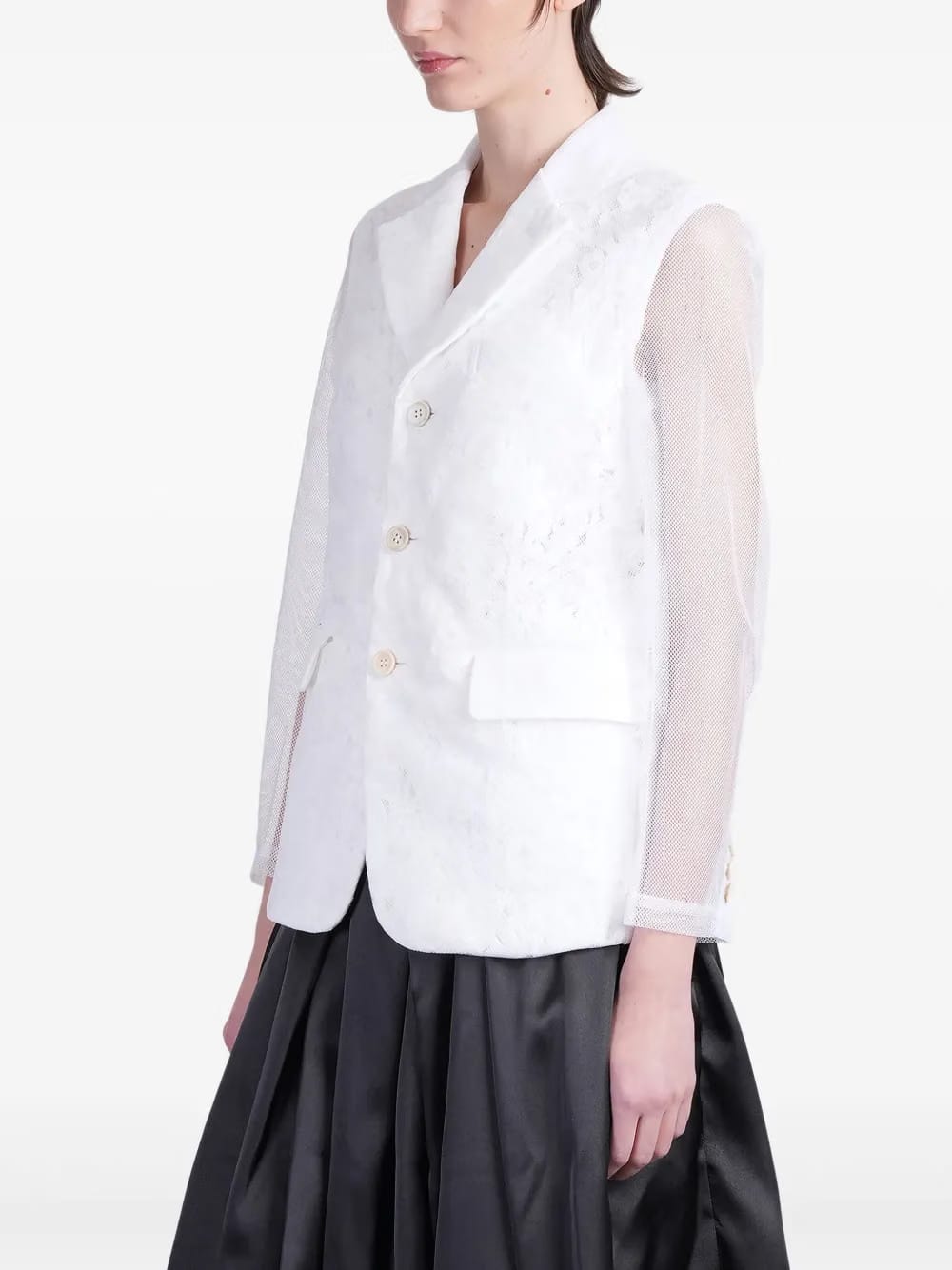 semi-sheer panelled blazer