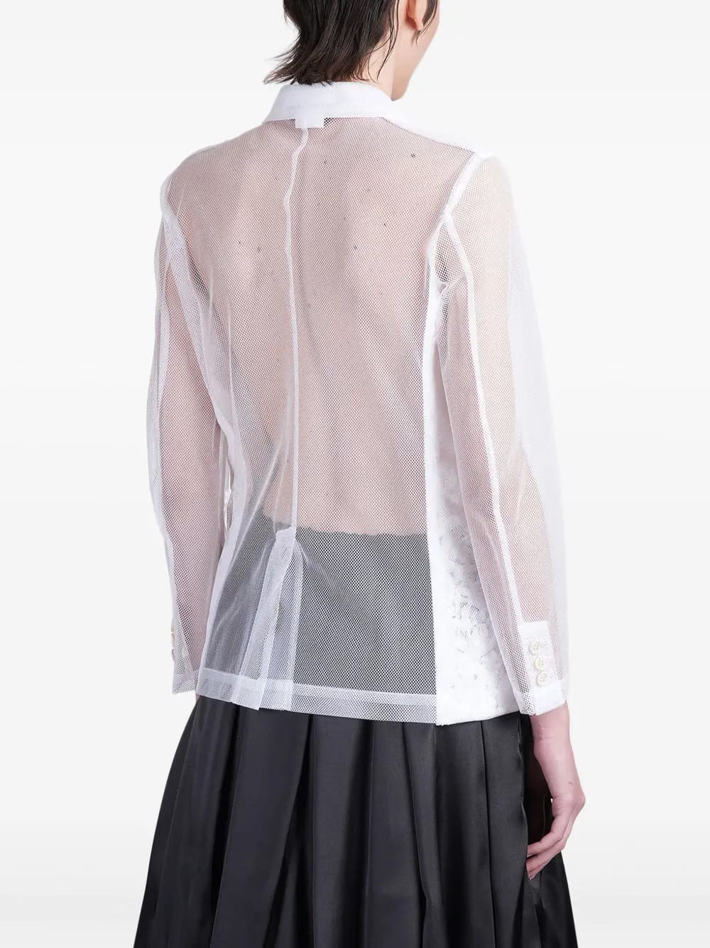 semi-sheer panelled blazer