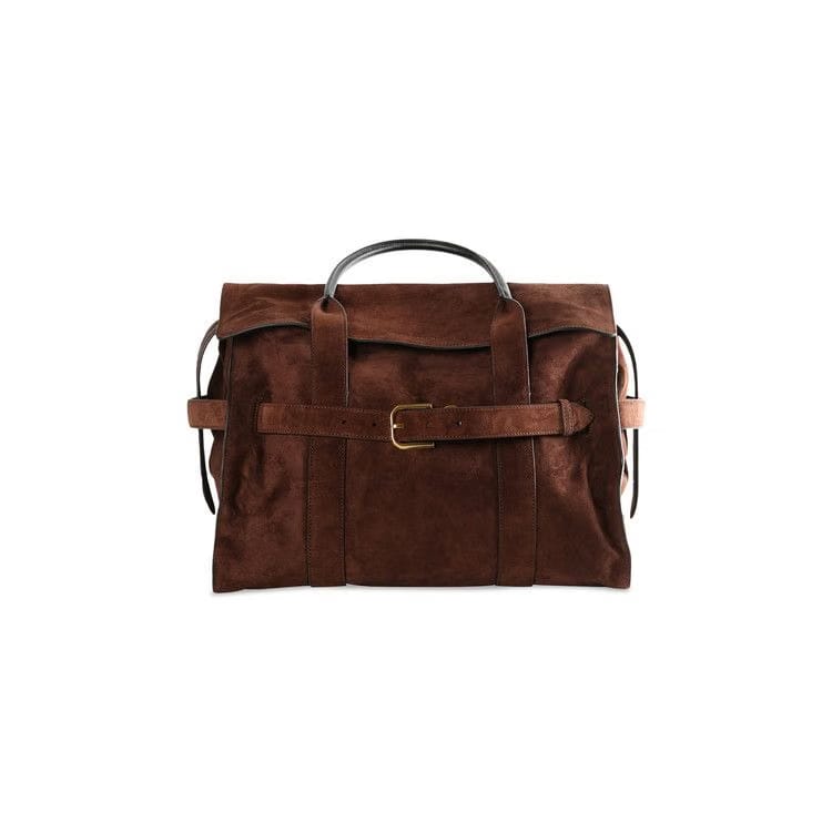 Marc Jacobs Suede Dakota Tote Handbag Dark Brown