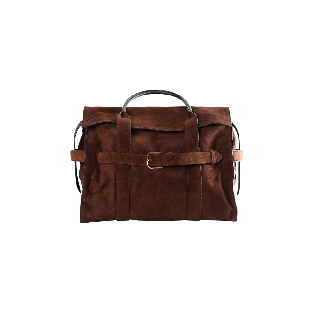 Marc Jacobs Suede Dakota Tote Handbag Dark Brown