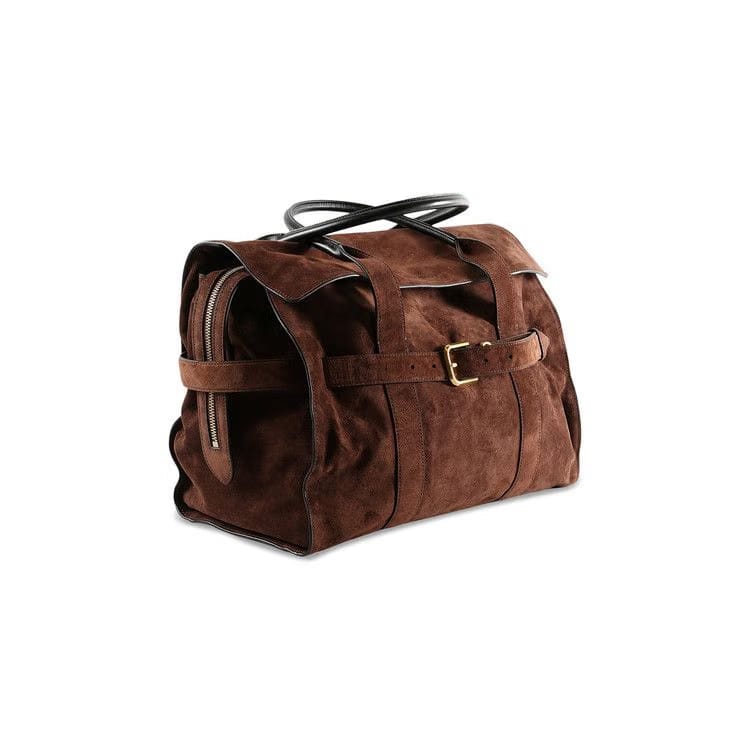 Marc Jacobs Suede Dakota Tote Handbag Dark Brown