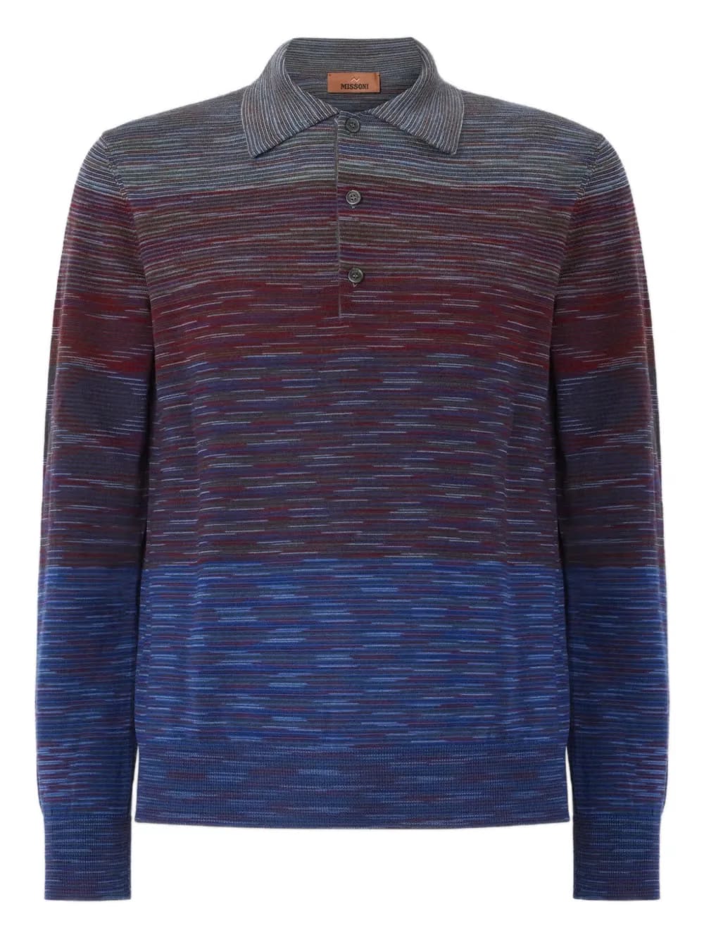 ombre-effect striped-pattern polo shirt