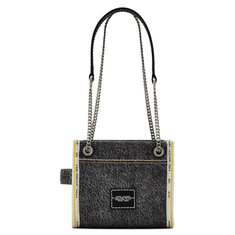 Marc Jacobs Denim Chain Crossbody Tote Bag Black Wash