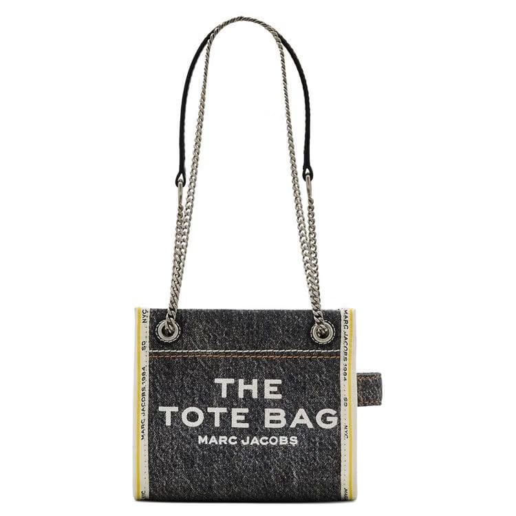 Marc Jacobs Denim Chain Crossbody Tote Bag Black Wash