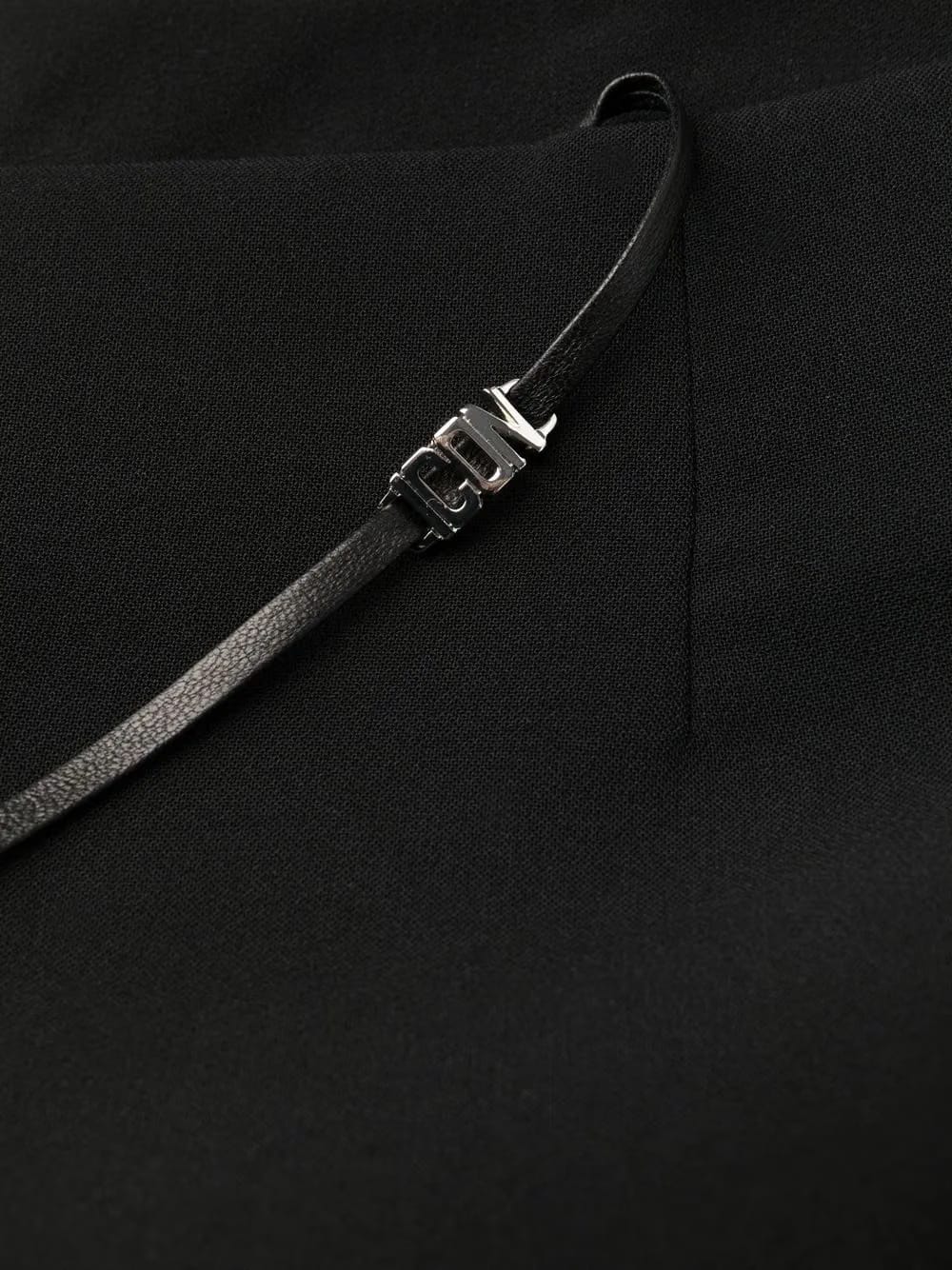 strap-detail flared trousers